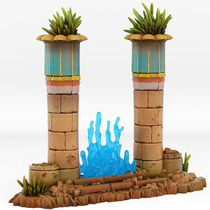 3D Printed Fantastic Plants and Rocks Babylone Portal With Its Magic Water Effect 28mm - 32mm D&D Wargaming - Charming Terrain