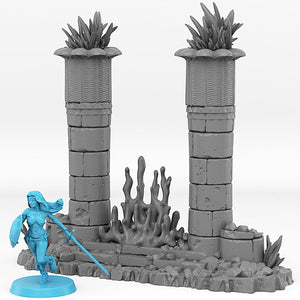 3D Printed Fantastic Plants and Rocks Babylone Portal With Its Magic Water Effect 28mm - 32mm D&D Wargaming - Charming Terrain