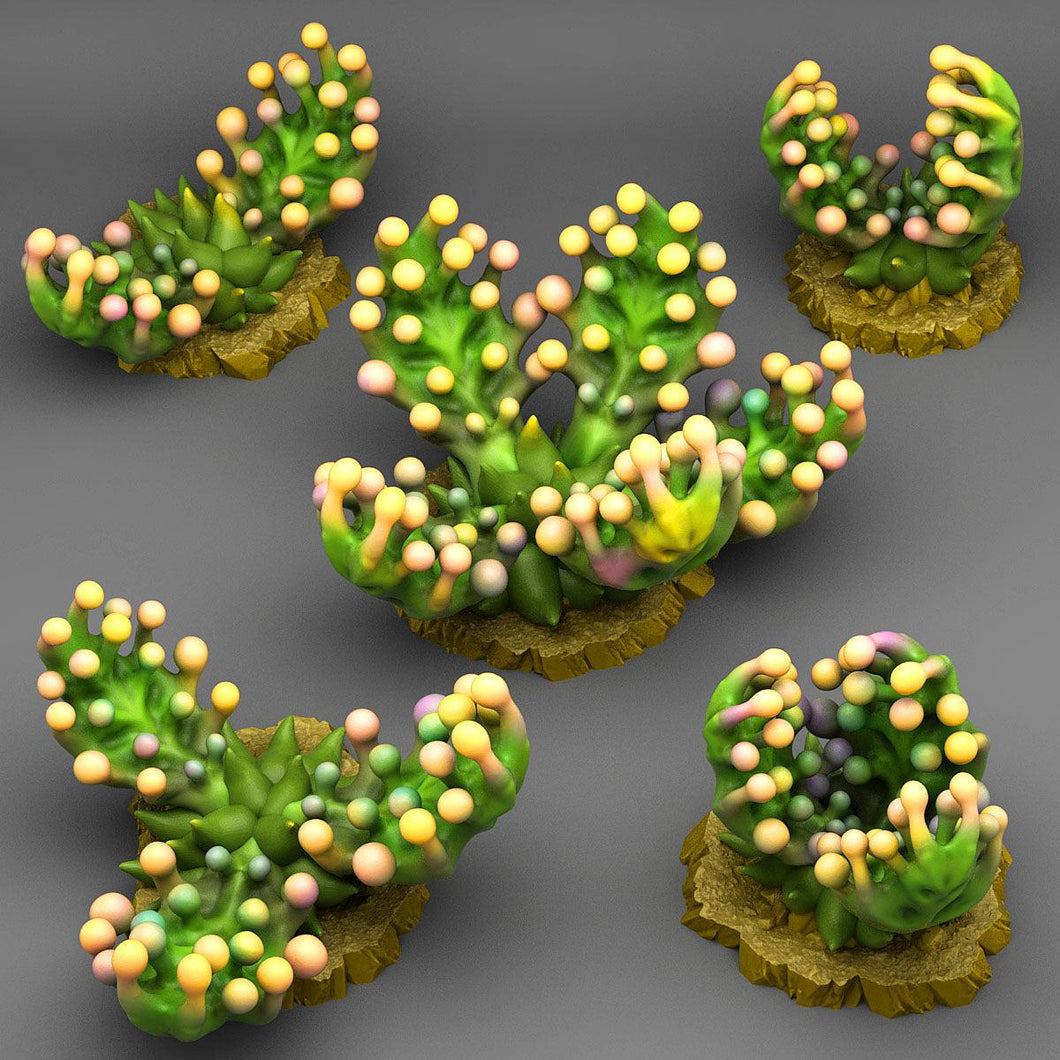 3D Printed Fantastic Plants and Rocks Bubble Carnivorous Plants 28mm - 32mm D&D Wargaming - Charming Terrain
