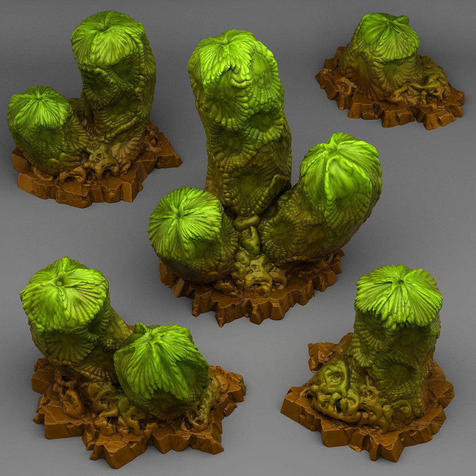 3D Printed Fantastic Plants and Rocks Cactus From Mars 28mm - 32mm D&D Wargaming - Charming Terrain