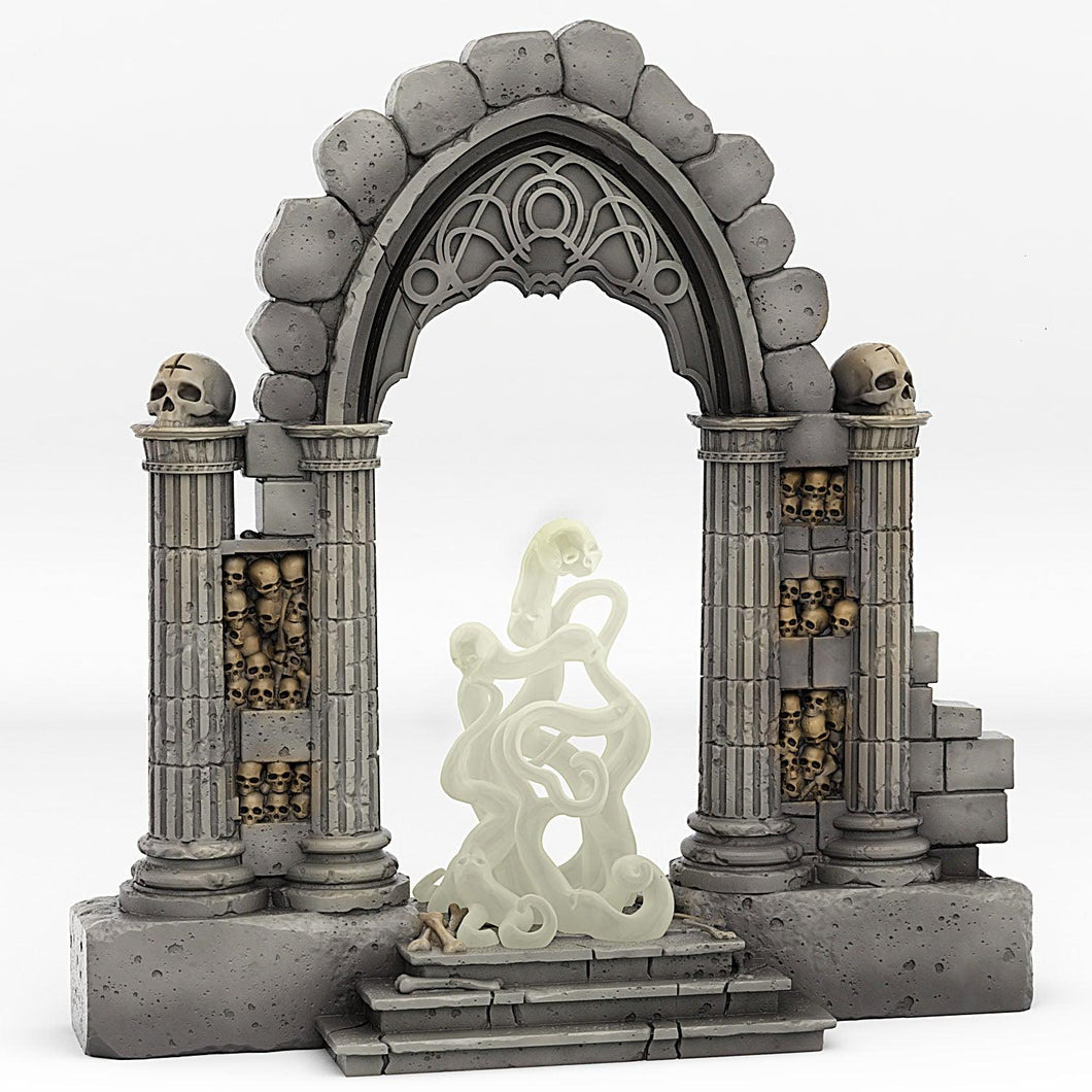 3D Printed Fantastic Plants and Rocks Catacomb Portal With Its Ghost Skulls Effect 28mm - 32mm D&D Wargaming - Charming Terrain