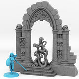 3D Printed Fantastic Plants and Rocks Catacomb Portal With Its Ghost Skulls Effect 28mm - 32mm D&D Wargaming - Charming Terrain