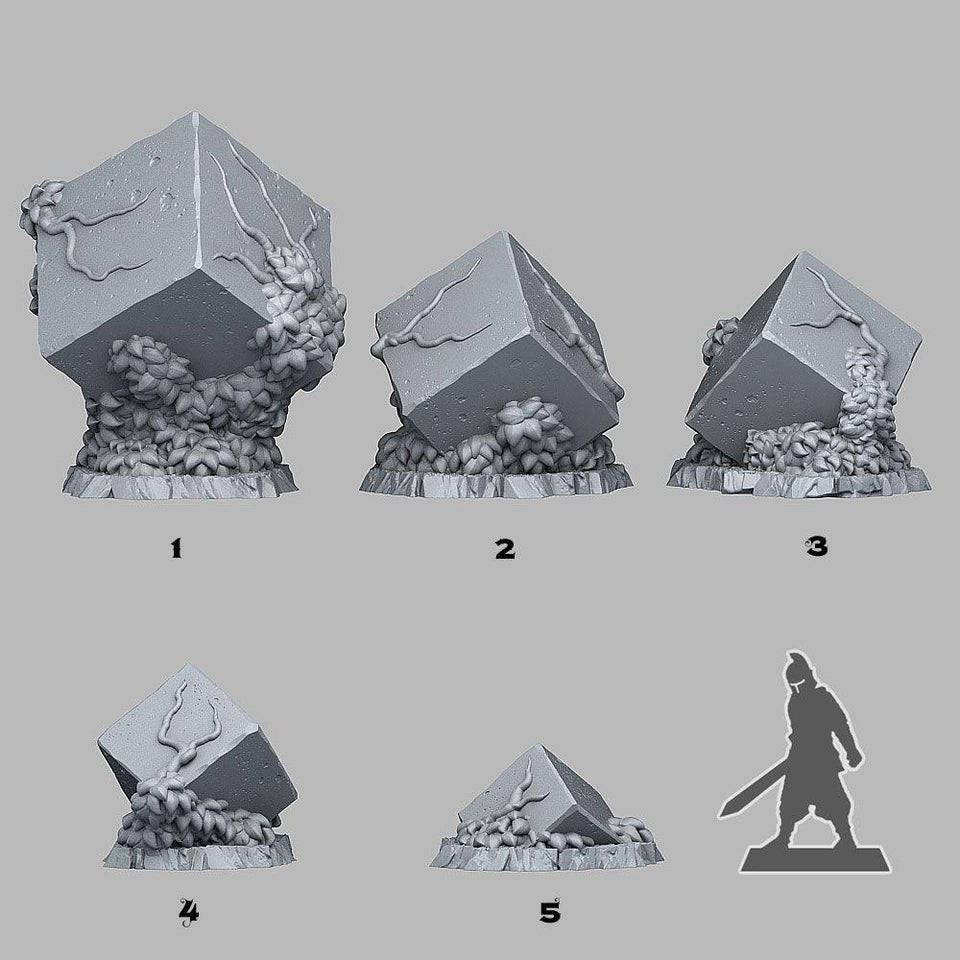 3D Printed Fantastic Plants and Rocks Corrupted Rocks 28mm - 32mm D&D Wargaming - Charming Terrain