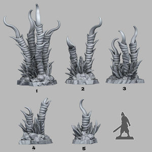 3D Printed Fantastic Plants and Rocks Damned Lilies 28mm - 32mm D&D Wargaming - Charming Terrain