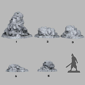 3D Printed Fantastic Plants and Rocks Dangerous Desert Stones 28mm - 32mm D&D Wargaming - Charming Terrain