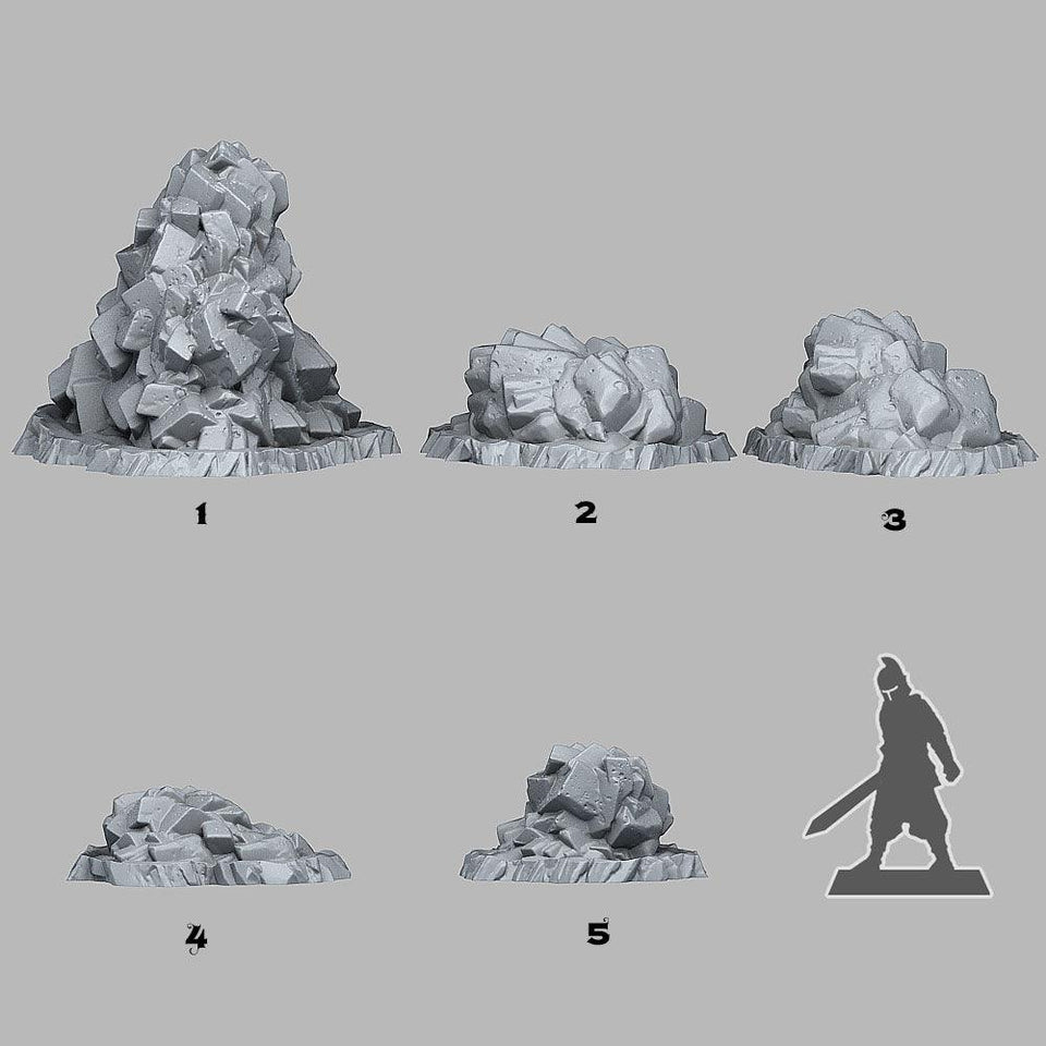 3D Printed Fantastic Plants and Rocks Dangerous Desert Stones 28mm - 32mm D&D Wargaming - Charming Terrain