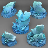 3D Printed Fantastic Plants and Rocks Frozen Rocks 28mm - 32mm D&D Wargaming - Charming Terrain