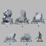 3D Printed Fantastic Plants and Rocks Frozen Rocks 28mm - 32mm D&D Wargaming - Charming Terrain