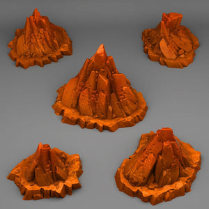 3D Printed Fantastic Plants and Rocks Martian Rocks 28mm - 32mm D&D Wargaming - Charming Terrain