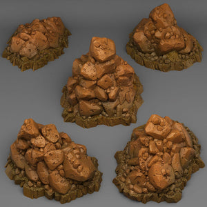 3D Printed Fantastic Plants and Rocks Natural Pile Of Rocks 28mm - 32mm D&D Wargaming - Charming Terrain