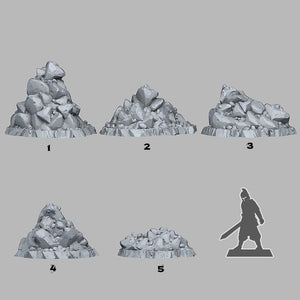 3D Printed Fantastic Plants and Rocks Natural Pile Of Rocks 28mm - 32mm D&D Wargaming - Charming Terrain