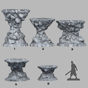 3D Printed Fantastic Plants and Rocks Natural Platform Stones 28mm - 32mm D&D Wargaming - Charming Terrain
