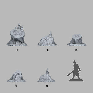 3D Printed Fantastic Plants and Rocks Occult Sacrifice Stones 28mm - 32mm D&D Wargaming - Charming Terrain