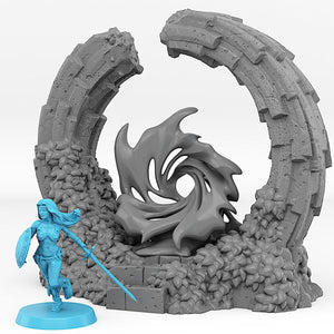 3D Printed Fantastic Plants and Rocks Pandora Portal With Its Water Vortex Effect 28mm - 32mm D&D Wargaming - Charming Terrain