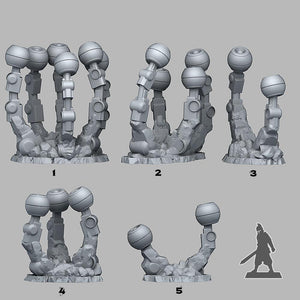 3D Printed Fantastic Plants and Rocks Robotic Eyes Plants 28mm - 32mm D&D Wargaming - Charming Terrain