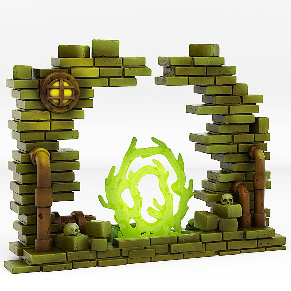 3D Printed Fantastic Plants and Rocks Sewer Portal With Its Toxic Liquid Effect 28mm - 32mm D&D Wargaming - Charming Terrain