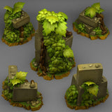 3D Printed Fantastic Plants and Rocks Spring Ruins 28mm - 32mm D&D Wargaming - Charming Terrain