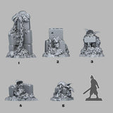 3D Printed Fantastic Plants and Rocks Spring Ruins 28mm - 32mm D&D Wargaming - Charming Terrain