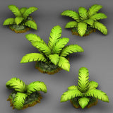3D Printed Fantastic Plants and Rocks Tropical Island Plants 28mm - 32mm D&D Wargaming - Charming Terrain