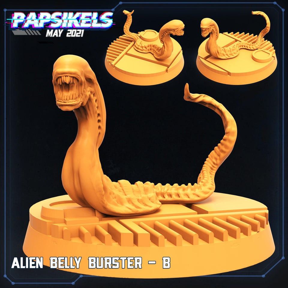 3D Printed Papsikels Alien Belly Bursters Set Aliens vs Humans 28mm 32mm - Charming Terrain