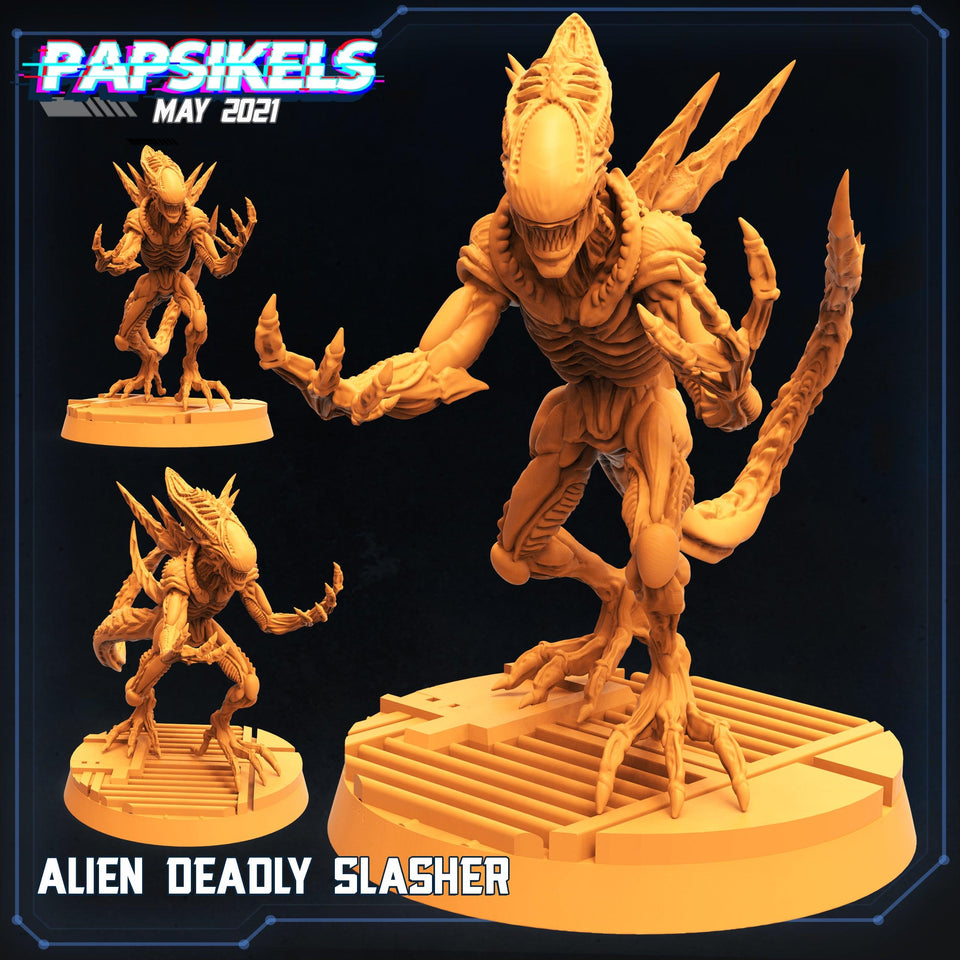 3D Printed Papsikels Alien Deadly Slasher Aliens vs Humans 28mm 32mm - Charming Terrain