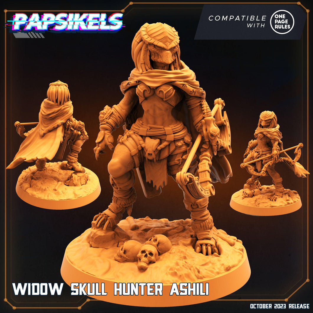 3D Printed Papsikels Ashili Widow Skull Hunter Set 28mm 32mm - Charming Terrain