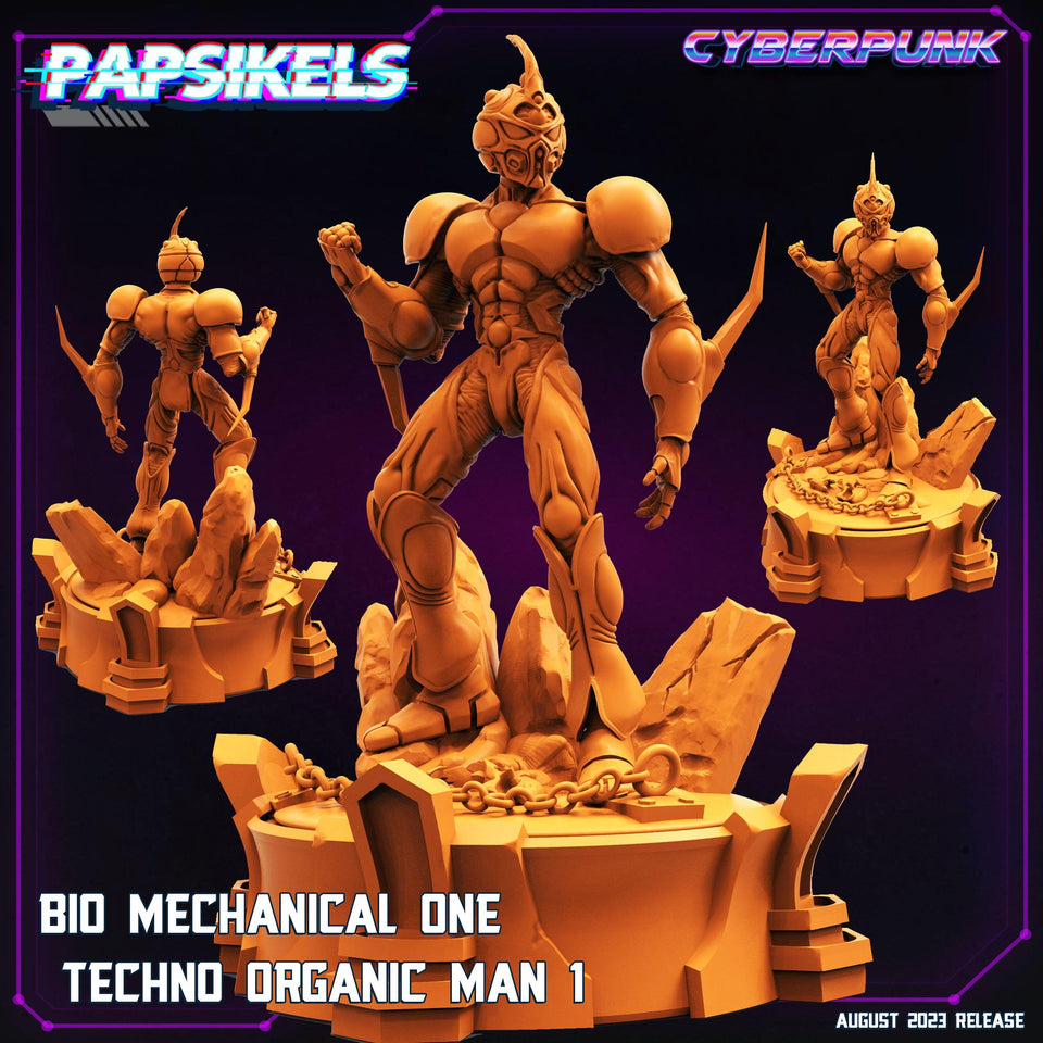 3D Printed Papsikels August 2023 - Cyberpunk Bio Mechanical One Techno Organic Man 1 28mm 32mm - Charming Terrain