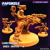 3D Printed Papsikels August 2023 - Cyberpunk Caristrophan Shock Snaper Set 28mm 32mm - Charming Terrain