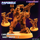 3D Printed Papsikels August 2023 - Cyberpunk Caristrophan Shock Snaper Set 28mm 32mm - Charming Terrain