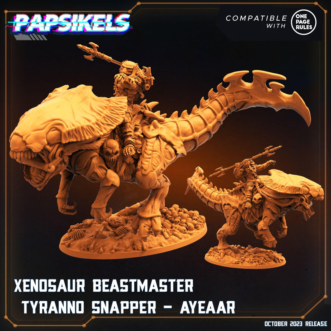 3D Printed Papsikels Ayeaar Xenosaur Beastmaster Tyranno Snapper Set 28mm 32mm - Charming Terrain