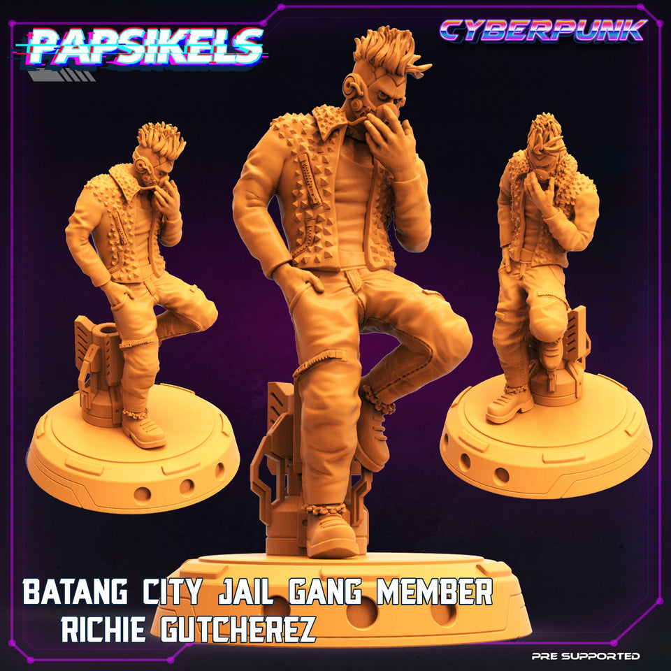 3D Printed Papsikels - Batang City Jail Gang Street Punk Set - 28mm 32mm - Charming Terrain