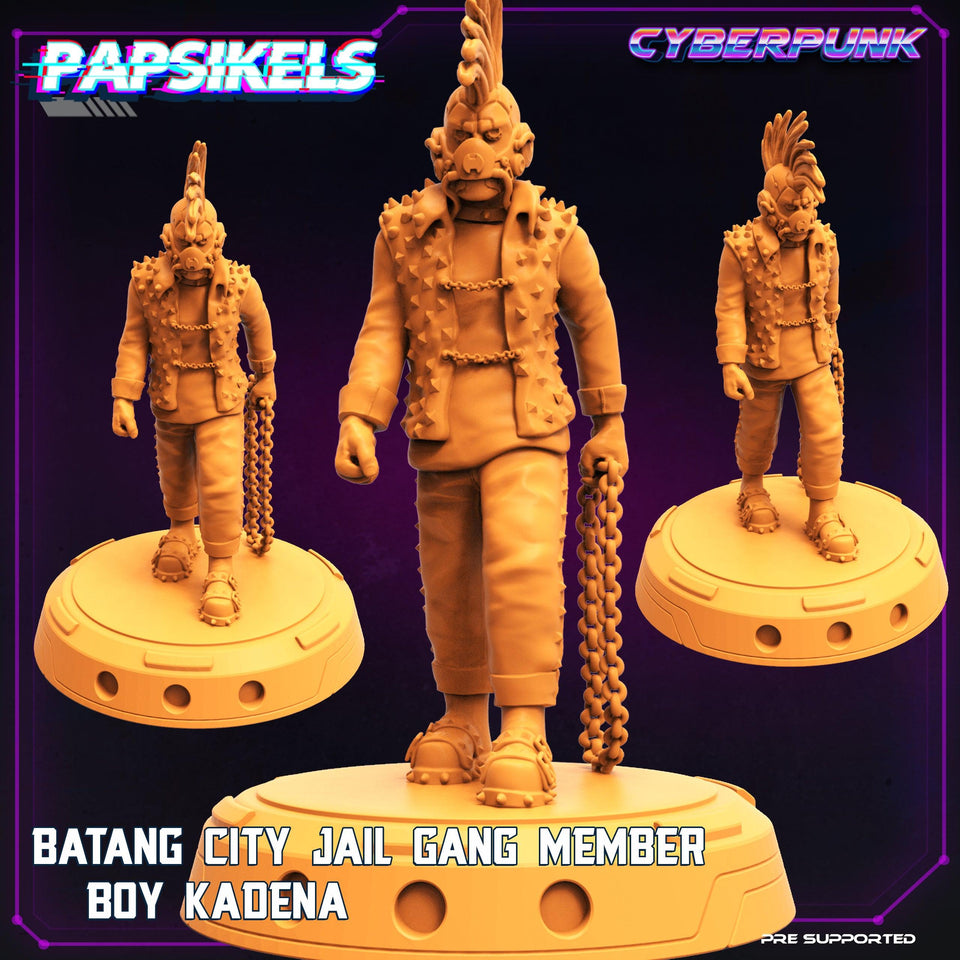 3D Printed Papsikels - Batang City Jail Gang Street Punk Set - 28mm 32mm - Charming Terrain