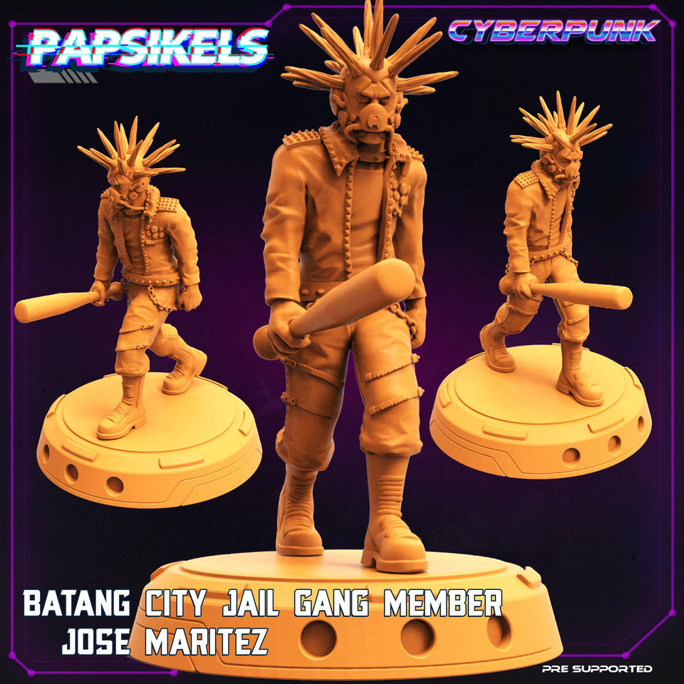 3D Printed Papsikels - Batang City Jail Gang Street Punk Set - 28mm 32mm - Charming Terrain