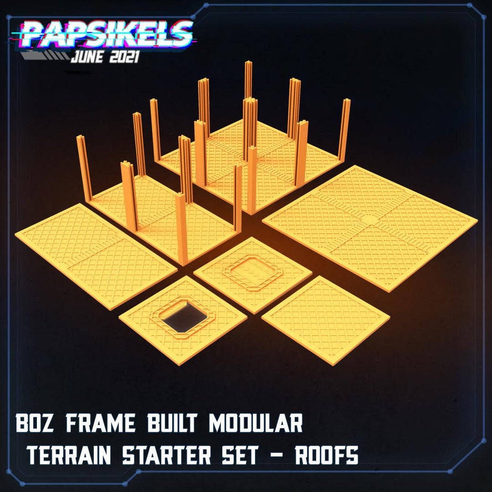 3D Printed Papsikels Boz Frame Built Modular Terrain Starter Set Aliens vs Humans Part 2 28mm 32mm - Charming Terrain