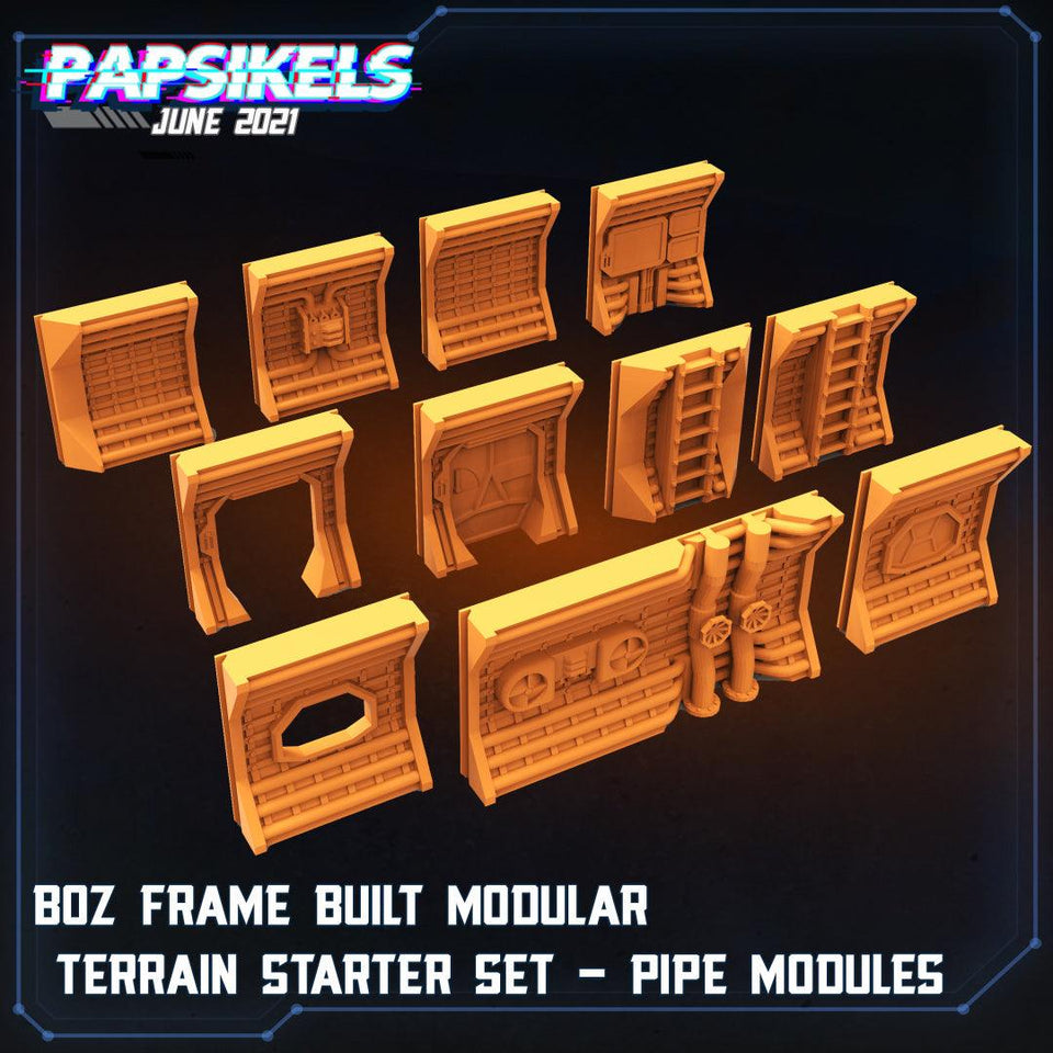 3D Printed Papsikels Boz Frame Built Modular Terrain Starter Set Aliens vs Humans Part 2 28mm 32mm - Charming Terrain