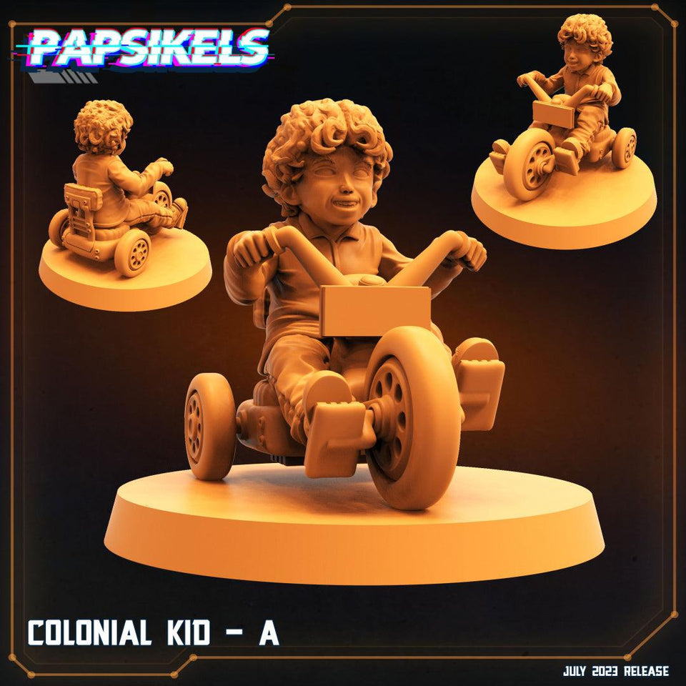 3D Printed Papsikels - Colonial Kids - 28mm 32mm - Charming Terrain