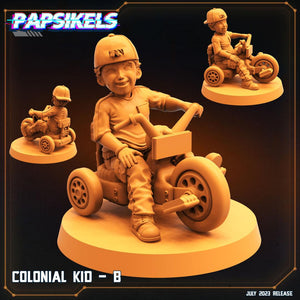 3D Printed Papsikels - Colonial Kids - 28mm 32mm - Charming Terrain