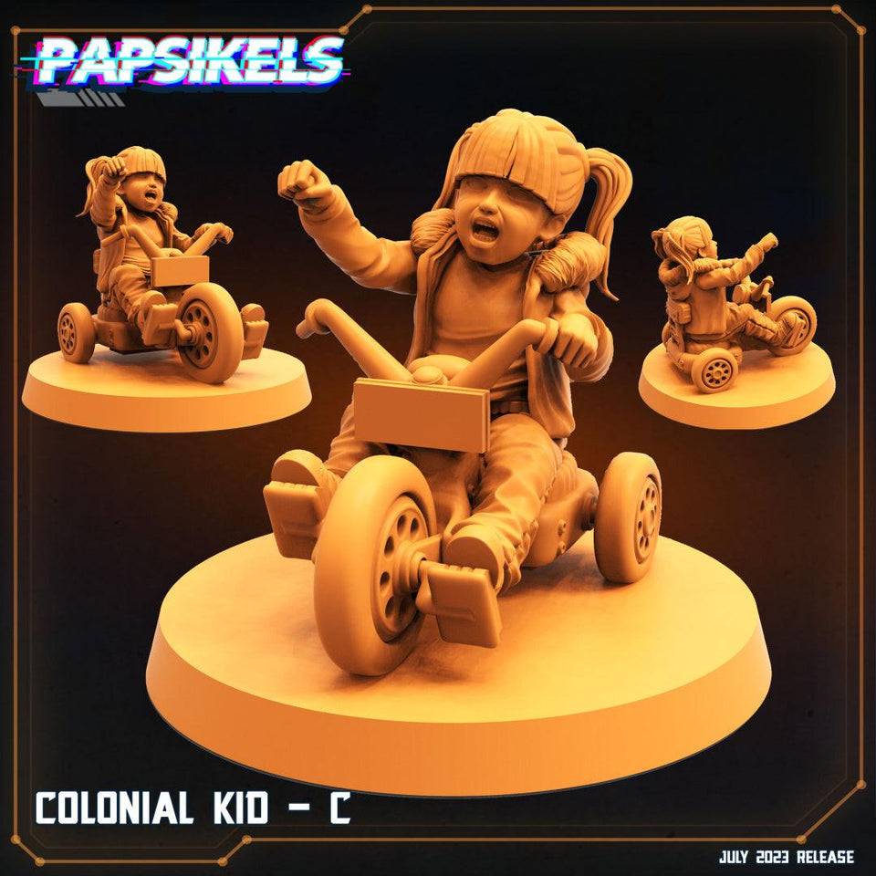 3D Printed Papsikels - Colonial Kids - 28mm 32mm - Charming Terrain