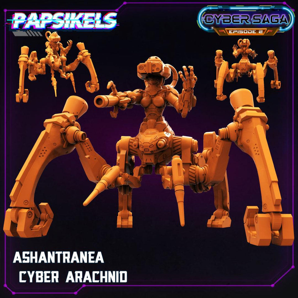3D Printed Papsikels - Cyber Saga Episode 2 Ashantranea Cyber Arachnid - 28mm 32mm - Charming Terrain