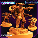 3D Printed Papsikels - Cyber Saga Episode 2 Gatling Man - 28mm 32mm - Charming Terrain