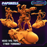 3D Printed Papsikels - Cyber Saga Episode 2 Hexei Ivel Foyl Cyber Terrorist - 28mm 32mm - Charming Terrain