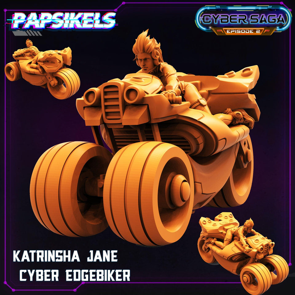 3D Printed Papsikels - Cyber Saga Episode 2 Katrinsha Jane Cyber Edgebiker - 28mm 32mm - Charming Terrain