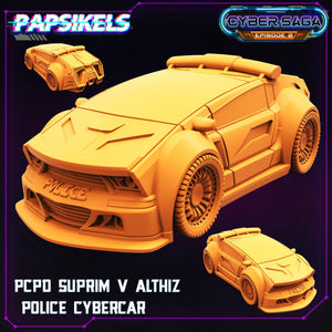 3D Printed Papsikels - Cyber Saga Episode 2 Pcpd Suprim V Althiz Police Cybercar - 28mm 32mm - Charming Terrain