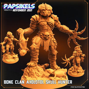 3D Printed Papsikels Cyberpunk Bone Clan Axolotol Skull Hunter - 28mm 32mm - Charming Terrain
