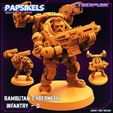 3D Printed Papsikels Cyberpunk Rambutan Cybernetic Infantry Squad Set 28mm 32mm - Charming Terrain