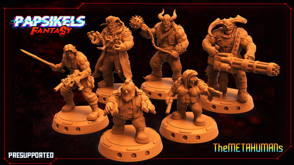 3D Printed Papsikels Fantasy Metahumans Set 28mm 32mm - Charming Terrain