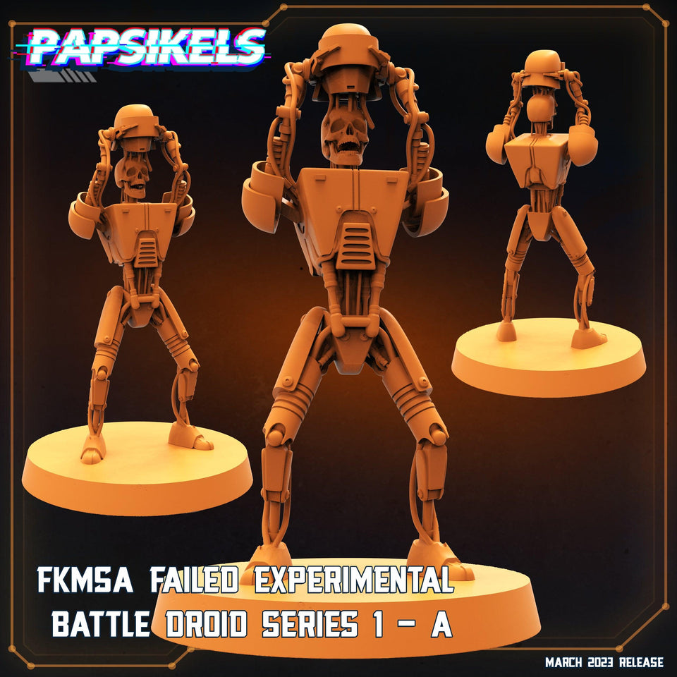 3D Printed Papsikels - Fkmsa Failed Experimental Battle Droid Set - 28mm 32mm - Charming Terrain