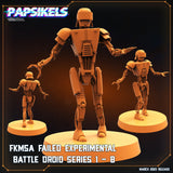 3D Printed Papsikels - Fkmsa Failed Experimental Battle Droid Set - 28mm 32mm - Charming Terrain