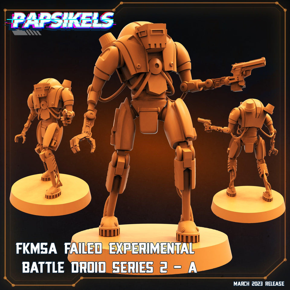 3D Printed Papsikels - Fkmsa Failed Experimental Battle Droid Set - 28mm 32mm - Charming Terrain
