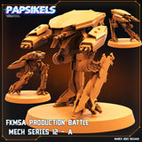 3D Printed Papsikels - Fkmsa Production Battle Mech Series 12 Set - 28mm 32mm - Charming Terrain